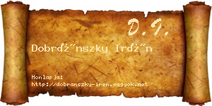 Dobránszky Irén névjegykártya